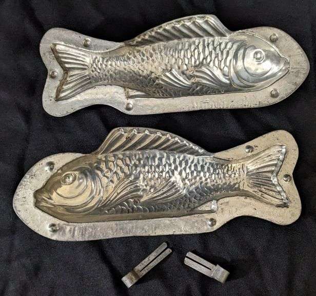 ANTIQUE CHOCOLATE MOLD CARP KOI FISH SHEEPSHEAD
