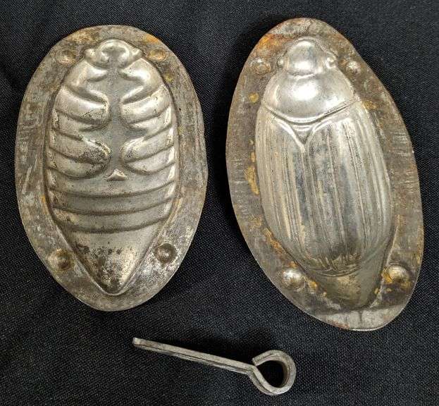ANTIQUE CHOCOLATE MOLD SCARAB BEETLE