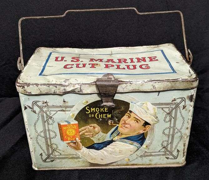 US MARINE CUT PLUG TOBACCO TIN