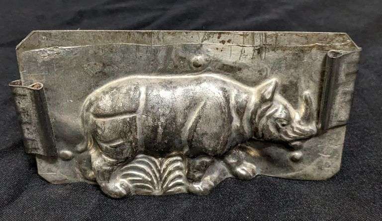 ANTIQUE CHOCOLATE MOLD RHINOCEROS