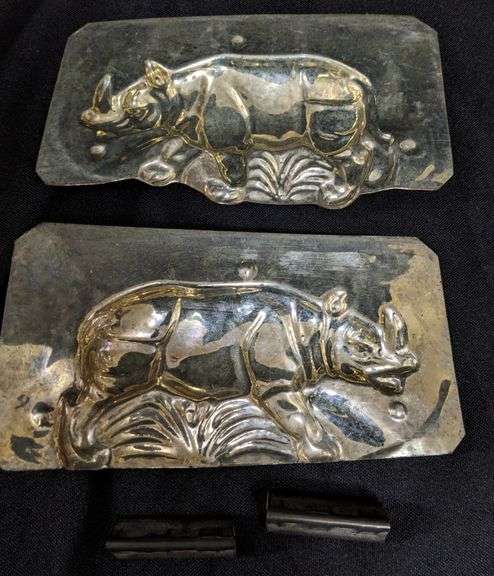 ANTIQUE CHOCOLATE MOLD RHINOCEROS