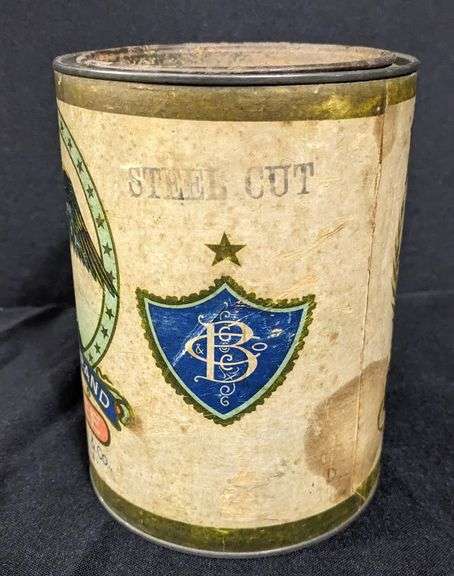 1# CARDBOARD COFFEE CAN EAGLE BRAND GEORGE C BUELL CO ROCHESTER & AUBURN NEW YORK