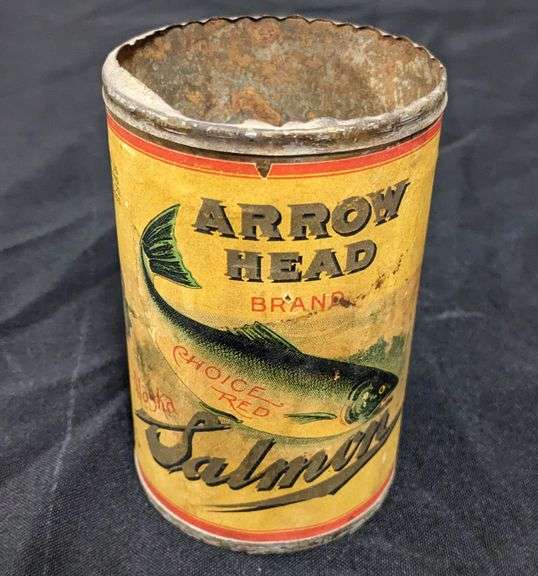 16 OZ PAPER LABEL TIN CAN ARROW HEAD BRAND ALASKA SALMON KELLEY-CLARKE SEATTLE WA