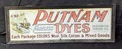 TIN SIGN PUTNAM FADELESS DIES MONROE DRUG CO QUINCY ILLINOIS