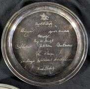 SILVER PLATE & PEWTER ANHEUSER BUSCH BEER TRAYS AND PLATE