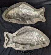 ANTIQUE CHOCOLATE MOLD CARP KOI FISH SHEEPSHEAD ANTON REICHE DRESDEN