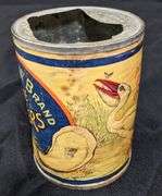 PAPER LABEL TIN CAN PEICAN BRAND COVE OYSTERS BALTIMORE OYSTER CO