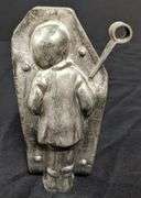 ANTIQUE CHOCOLATE MOLD BOY PLAYING HORN INSTRUMENT