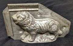 ANTIQUE CHOCOLATE MOLD LION CAT