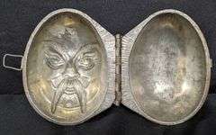 ANTIQUE CHOCOLATE MOLD ASIAN MAN WITH FU MANCHU