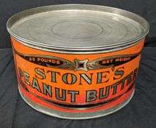 25# TIN BIN STONE'S PEANUT BUTTER STONE ORDEAN WELLS CO DULUTH MINNESOTA