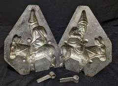 ANTIQUE CHOCOLATE MOLD SANTA SAINT NICK ON DONKEY JACKASS QUALITE'