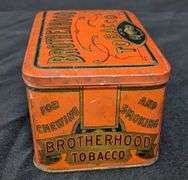 UNITED BROTHERS BROTHERHOOD TOBACCO TIN CAN