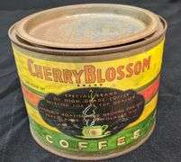 1# PAPER LABEL TIN CAN CHERRY BLOSSOM COFFEE MICHIGAN