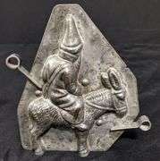 ANTIQUE CHOCOLATE MOLD SANTA SAINT NICK ON DONKEY JACKASS QUALITE'