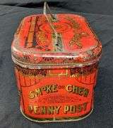 PENNY POST CUT PLUG TOBACCO TIN CAN STRATER BROTHERS LOUISVILLE KY