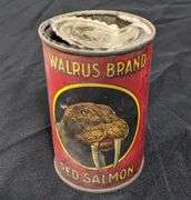 1# PAPER LABEL TIN CAN WALRUS BRAND RED SALMON ALASKA PACKERS ASSN SAN FRANCISCO CA