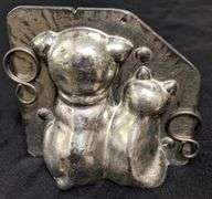 ANTIQUE CHOCOLATE MOLD DOG & CAT PUPPY & KITTEN