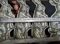ANTIQUE CHOCOLATE MOLD EASTERBUNNY RABBITS REBUILT 1937 BY EPPELSHEIMER & CO NY
