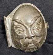 ANTIQUE CHOCOLATE MOLD ASIAN MAN WITH FU MANCHU