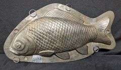 ANTIQUE CHOCOLATE MOLD CARP KOI FISH SHEEPSHEAD ANTON REICHE DRESDEN