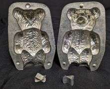 ANTIQUE CHOCOLATE MOLD "STEIFF" TEDDY BEAR ANTON REICHE DRESDEN
