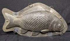 ANTIQUE CHOCOLATE MOLD CARP KOI FISH SHEEPSHEAD ANTON REICHE DRESDEN