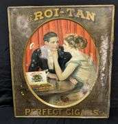 TIN LITHO SIGN EL ROI-TAN PERFECT CIGARS