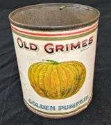 2# 1OZ PAPER LABEL TIN CAN OLD GRIMES GOLDEN PUMPKIN GRIMES IOWA