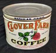 1# TIN COFFEE CAN CLOVER FARM CLEVELAND OHIO