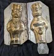 ANTIQUE CHOCOLATE MOLD EASTER BUNNY RABBIT WEARING CLOTHING