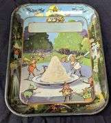 TIN LITHO BROWNIE ICE CREAM SERVING TRAY
