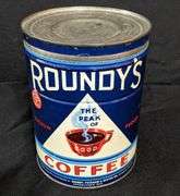 2# TIN CAN ROUNDY'S BLUE LABEL COFFEE MILWAUKEE WISCONSIN