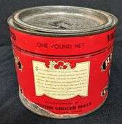 1# COFFEE TIN CAN RED ROSE WESTERN GROCER MILLS MARSHALLTOWN IOWA