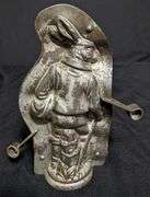 ANTIQUE CHOCOLATE MOLD EASTER BUNNY RABBIT MALE WITH CLOTHING & HAVERSACK ANTON REICHE DRESDEN