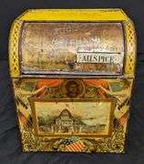 EARLY TIN LITHO COUNTRY STORE SPICE BIN WELLAUER & HOFFMAN MILWAUKEE WI