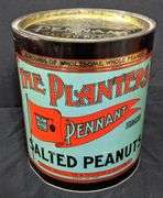 10# TIN BIN PLANTERS PENNANT SALTED PEANUTS WILKES BARRE PENNSYLVANIA