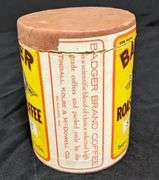 CARDBOARD 1# CONTAINER BADGER BRAND ROASTED COFFEE TINDALL KOLBE MCDOWELL MILWAUKEE WI