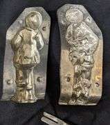 ANTIQUE CHOCOLATE MOLD BOY PLAYING HORN INSTRUMENT
