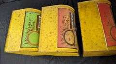 SET OF 3 EARLY TIN LITHO COUNTRY STORE SPICE BINS AMERICAN CAN CO CINNAMON MUSTARD ALLSPICE