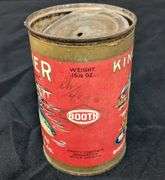 15 1/2 OZ PAPER LABEL TIN CAN KINGFISHER ALASKA CHINOOK SALMON BOOTH FISHERIES CHICAGO