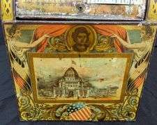 EARLY TIN LITHO COUNTRY STORE SPICE BIN WELLAUER & HOFFMAN MILWAUKEE WI