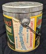 PAPER LABEL TIN CAN LONG DISTANCE TOBACCO SCOTTEN DILLON CO DETROIT MICHIGAN