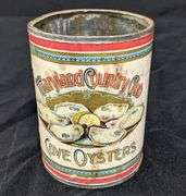 PAPER LABEL TIN CAN MARYLAND COUNTRY CLUB COVE OYSTERS