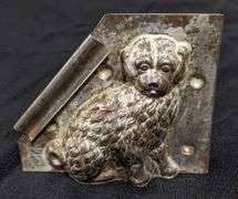 ANTIQUE CHOCOLATE MOLD SHAGGY DOG PUPPY