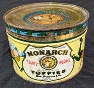 1# CANDY TIN CAN MONARCH TEENIE WEENIE TOFFEES REID MURDOCH CO CHICAGO