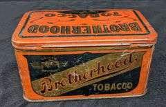 UNITED BROTHERS BROTHERHOOD TOBACCO TIN CAN