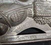 ANTIQUE CHOCOLATE MOLD EASTER CHICK PULLING EGG WAGON H WALTER BERLIN