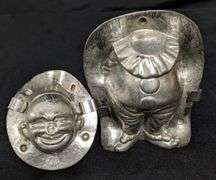 2 PIECE ANTIQUE CHOCOLATE MOLD CIRCUS CLOWN ANTON REICHE DRESDEN
