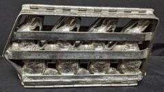ANTIQUE CHOCOLATE MOLD EASTER BUNNY RABBITS 4 COUNT